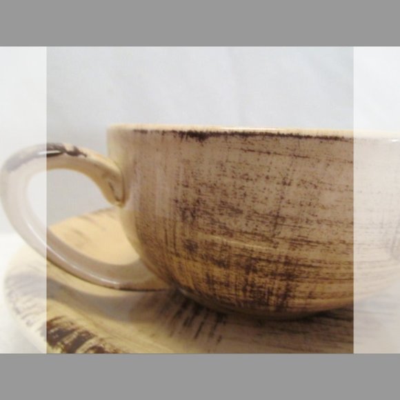Vintage Barkwood Vernonware Coffee Cup & Saucer 1950’s California USA Pottery - Picture 5 of 9